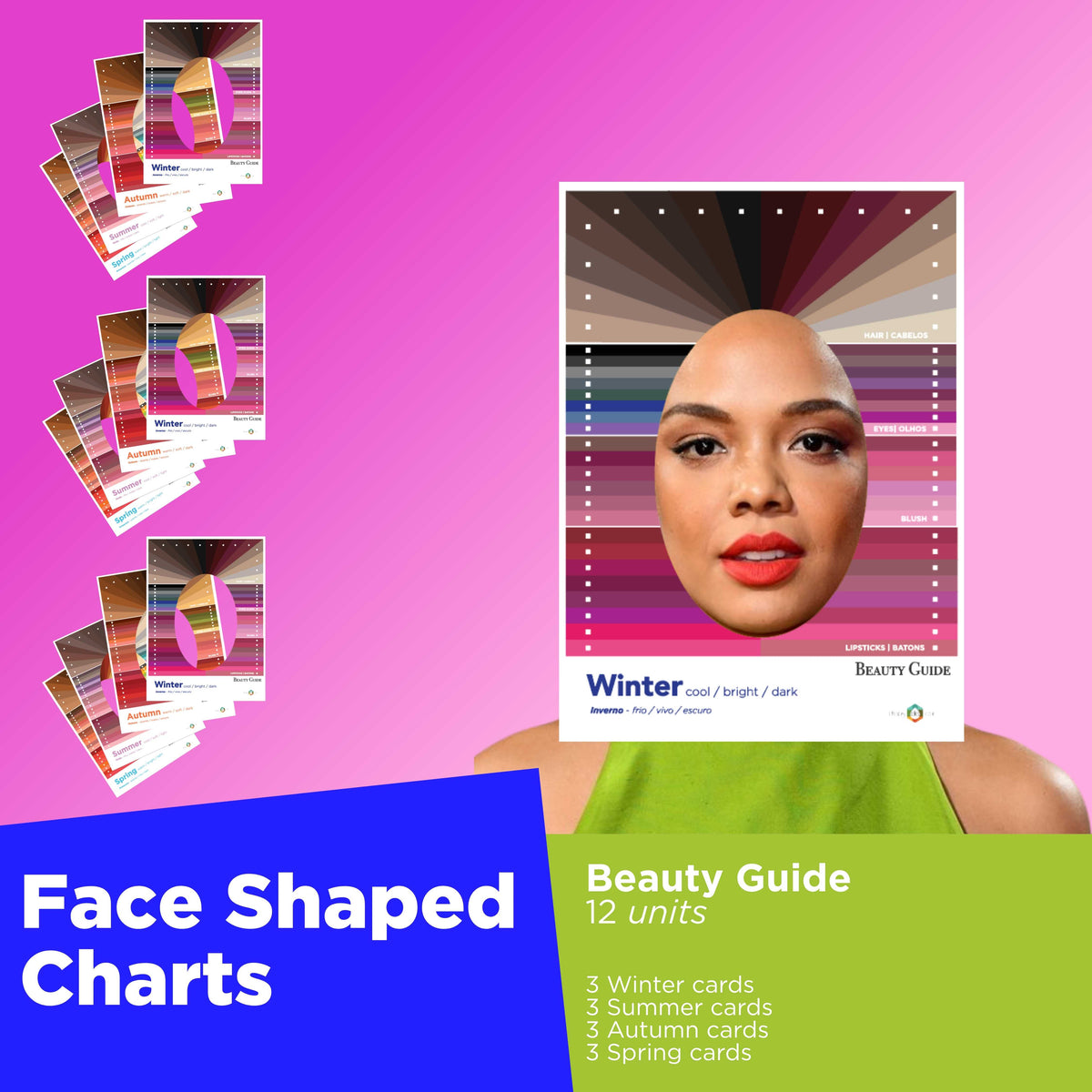 Guías de belleza con forma de rostro - 12 unidades