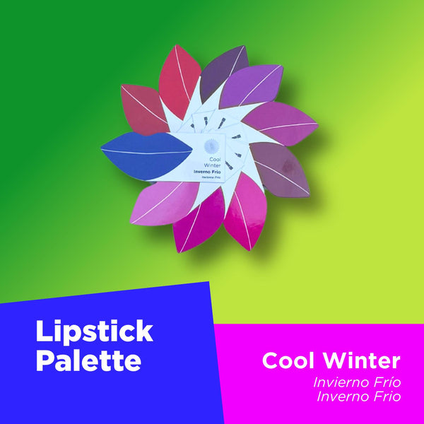 Paleta de análisis de colores de labiales - Invierno frío