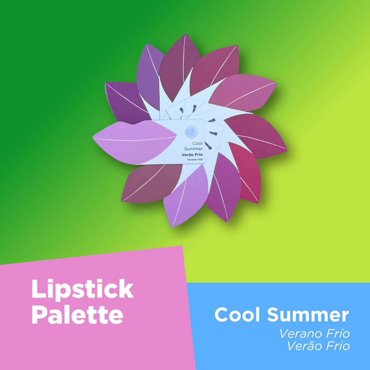 Paleta de análisis de colores de labiales - Verano fresco
