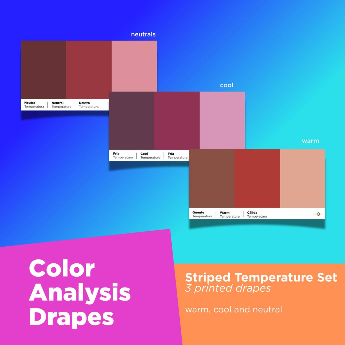 Cortinas de temperatura rayadas para análisis de color