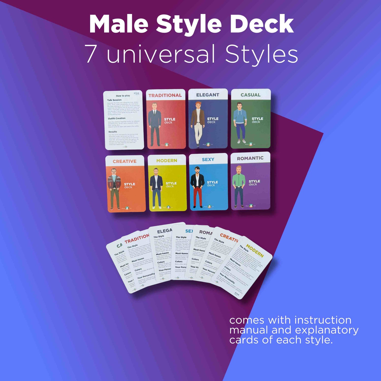 Baraja de estilos - Masculino - 7 estilos universales