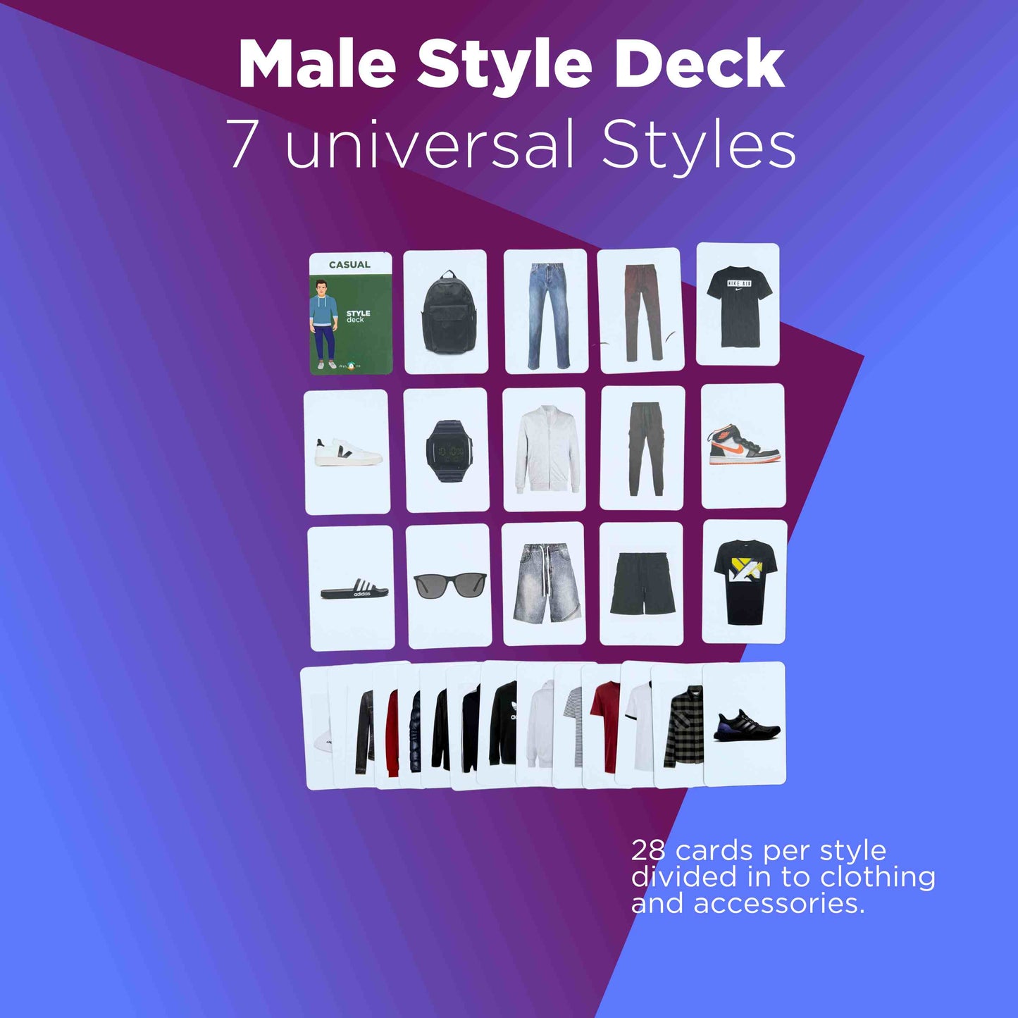 Baraja de estilos - Masculino - 7 estilos universales
