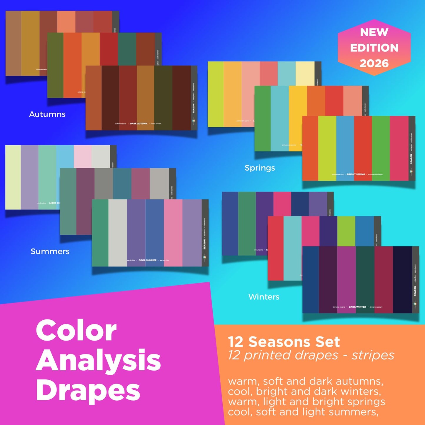 2026 New Edition - 12 Season Printed Drapes - Best Colors