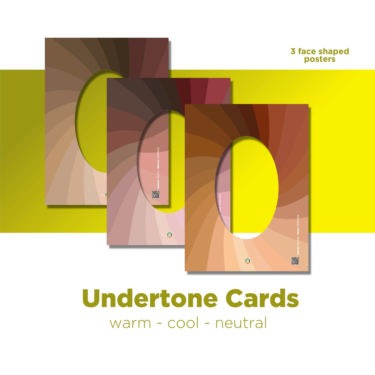 Tarjetas con forma de cara - Set de tonos bajos