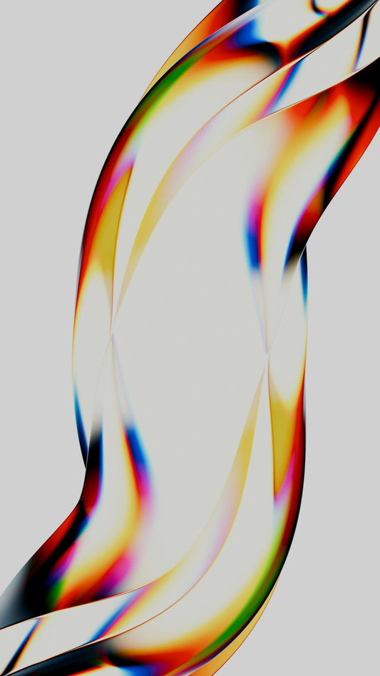 Abstract colorful ribbons against a light background