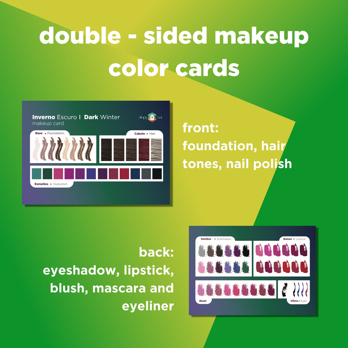 Tarjetas de colores de maquillaje - Kit 12 estaciones 