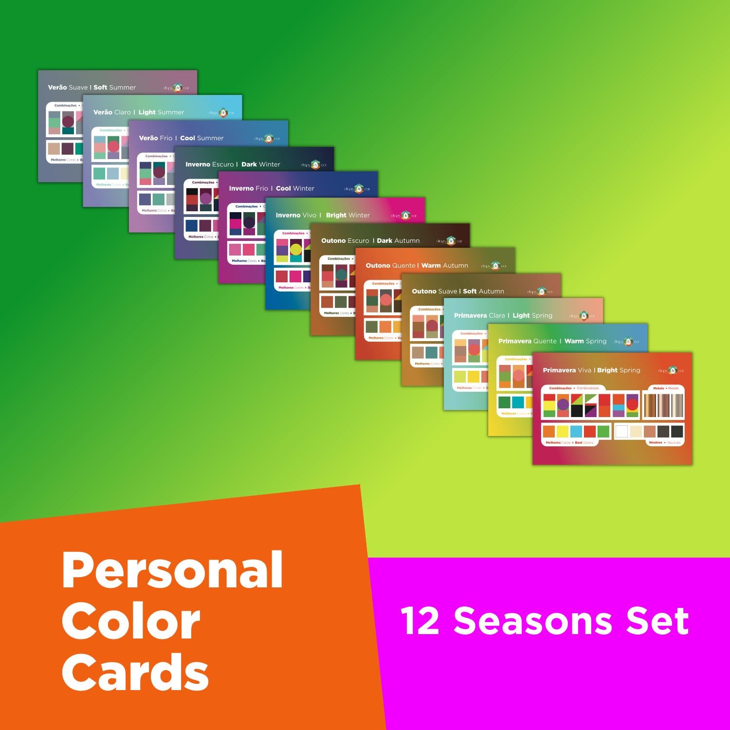 Personal Color Cards - 12 Seasons Kit | color analysis tools