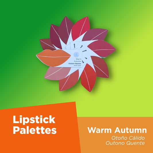 Paleta de análisis de colores de labiales - Otoño cálido
