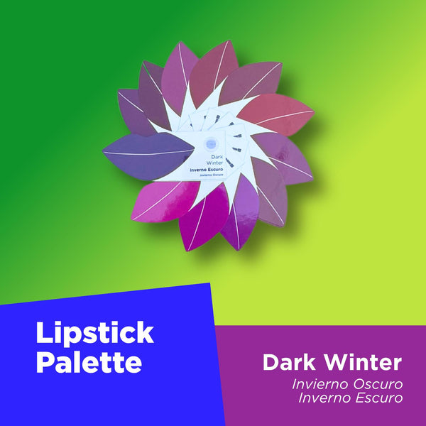 Paleta de análisis de color de lápiz labial - Invierno oscuro 