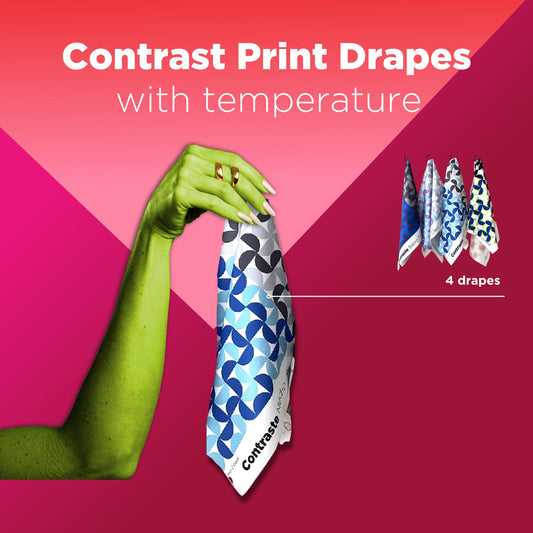 Contrast Print Drapes Set- With Temperature