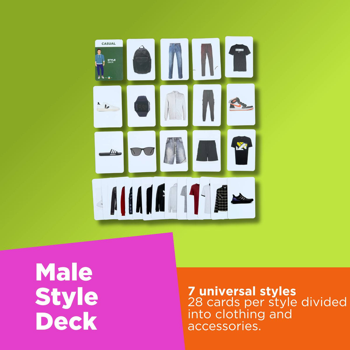Baraja de estilos - Masculino - 7 estilos universales