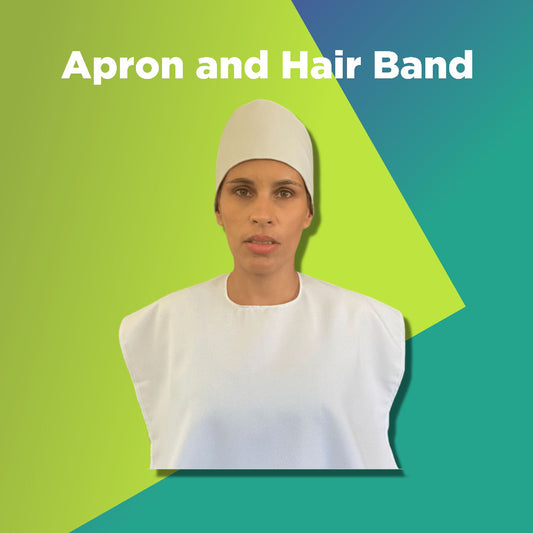 apron and hair band used for personal color analysis