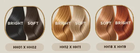 Bright and soft strand pairs compared side by side