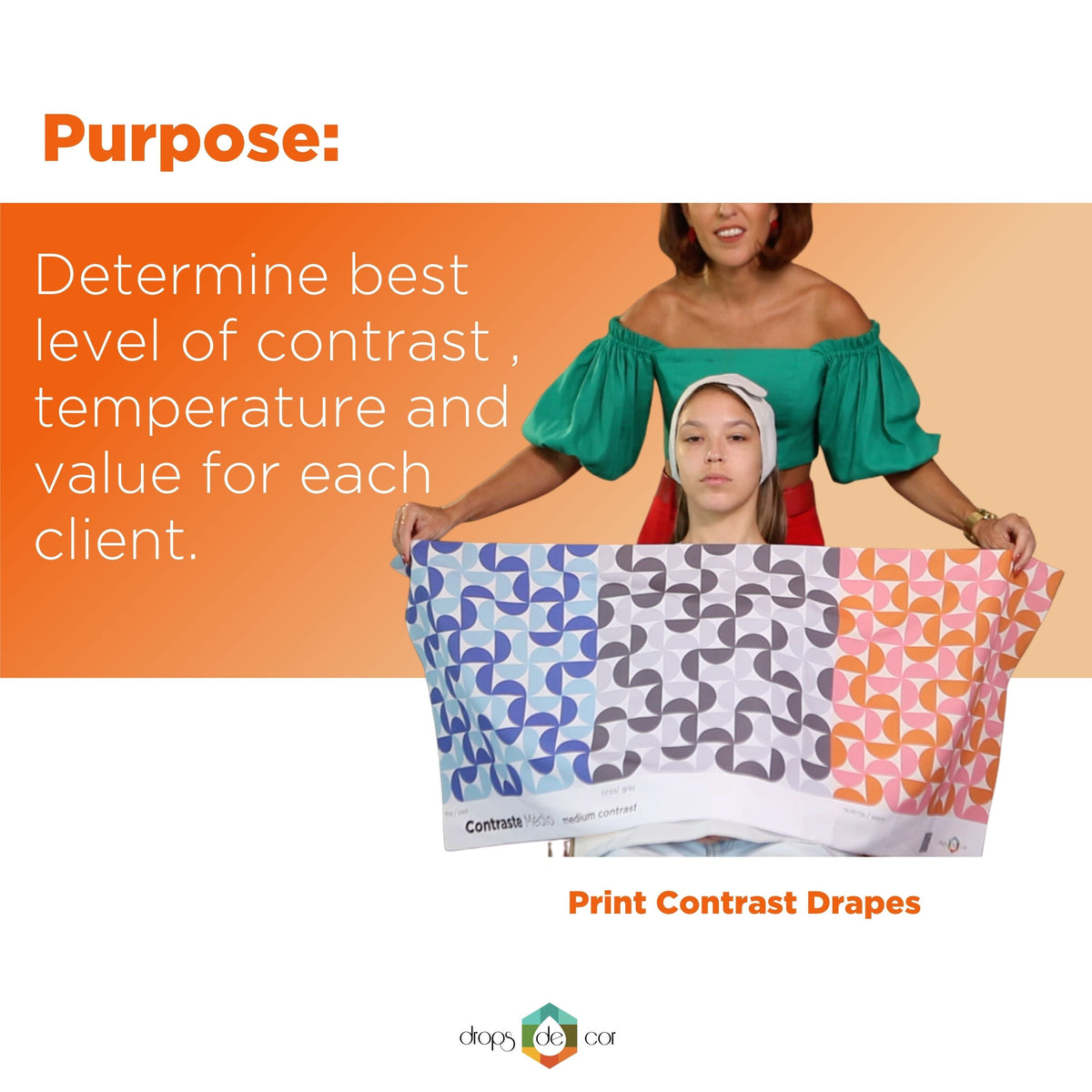 Contrast Print Drapes Set- With Temperature