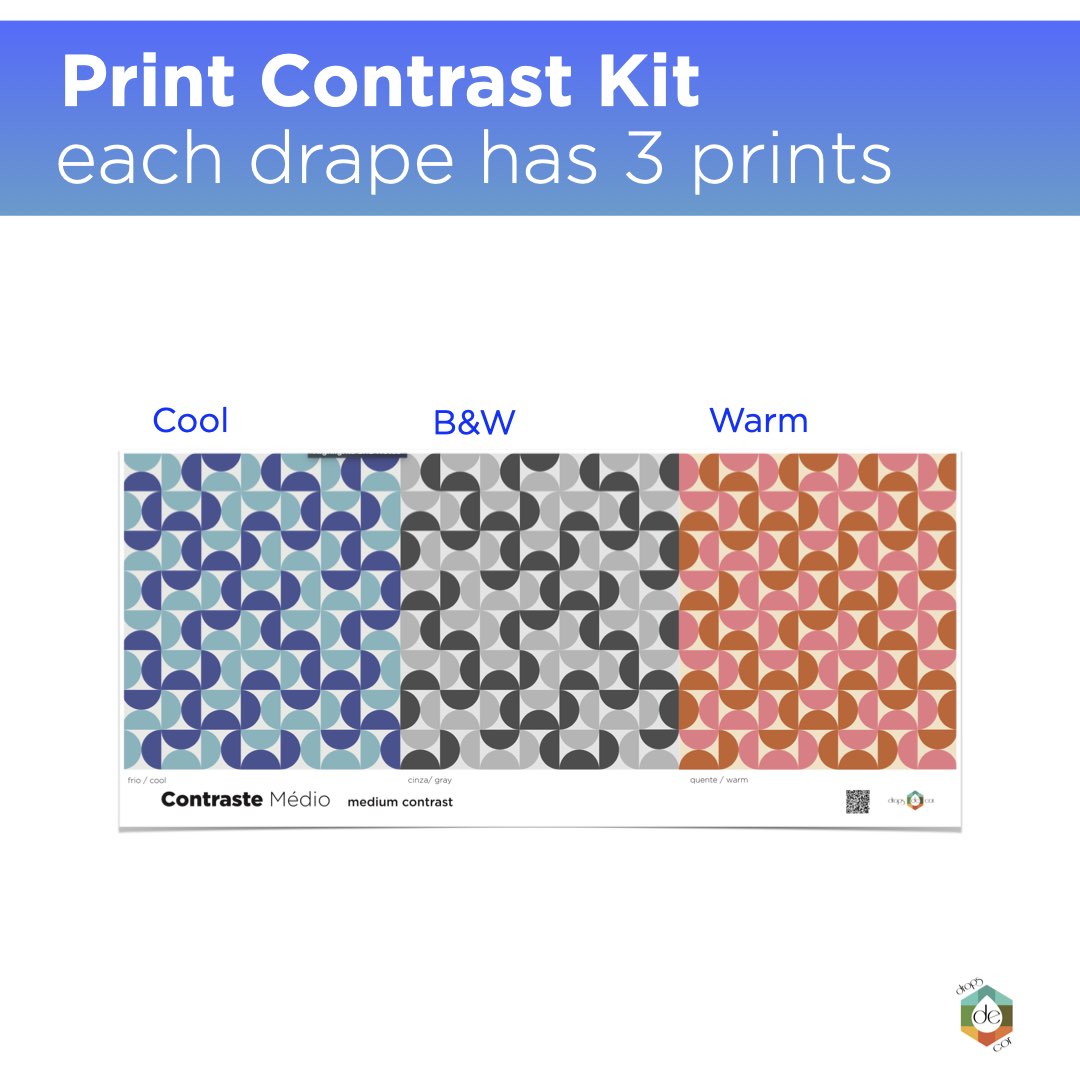 Contrast Print Drapes Set- With Temperature